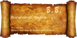 Burghardt Beáta névjegykártya