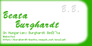 beata burghardt business card